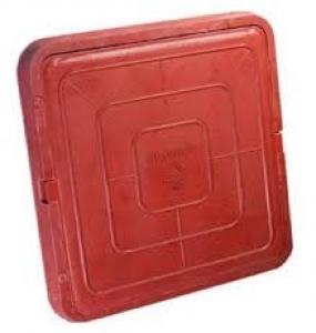Люк полимерно-композитный квадратный средний красный 3т