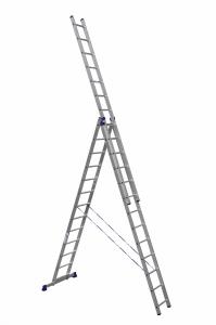 Алюминиевая трехсекционная универсальная лестница 6313
