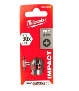 Насадка Milwaukee SHOCKWAVE PH2 25мм (2шт)