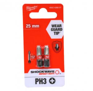 Насадка Milwaukee SHOCKWAVE PH3 25мм (2шт)