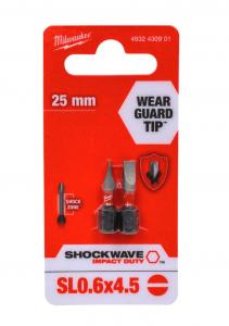 Насадка Milwaukee SHOCKWAVE SL0,6х4,5 25мм (2шт)