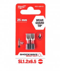 Насадка Milwaukee SHOCKWAVE SL1,2х6,5 25мм (2шт)