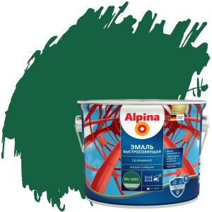 Грунт-эмаль алкид Alpina Эмаль быстросох по рж.шелковисто-мат RAL6005 2,00кг Грунт-эмаль алкид Alpina Эмаль быстросох по рж.шелковисто-мат RAL6005 2,00кг