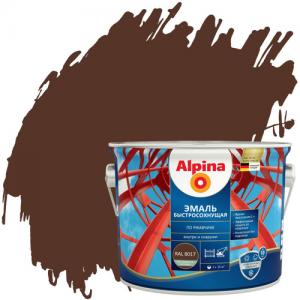 Грунт-эмаль алкид Alpina Эмаль быстросох по рж.шелковисто-мат RAL8017 2,00кг Грунт-эмаль алкид Alpina Эмаль быстросох по рж.шелковисто-мат RAL8017 2,00кг