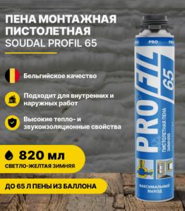 Монтажная пена пистолетная Profil 65 зимняя 820 мл
