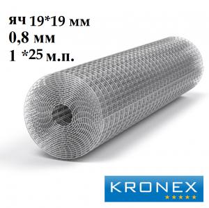 Сетка сварная оцинкованная KRONEX 19*19*0.8мм (рулон 1*25 м) Сетка сварная оцинкованная KRONEX 19*19*0.8мм (рулон 1*25 м)