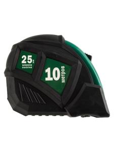 Рулетка прорезиненный корпус 10мх25мм РОШМА