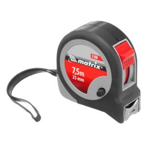 Рулетка 7,5мх25мм двухкомпонентный корпус, плавная фиксация/ Matrix 31090