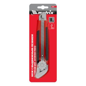 Нож 18мм выдвижное лезвие, метал. направляющая, винт.фиксатор лезвия/Matrix 78914