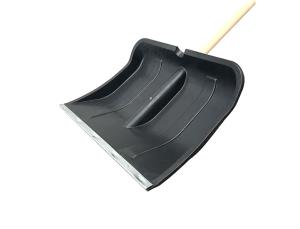 Лопата снеговая "Вьюга №2" 500х375мм пласт. (оц. планка) с деревянным черенком и пласт. ручкой.