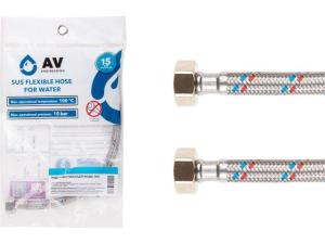 Подводка гибкая для воды гайка 1/2-гайка 1/2 60см  AV Engineering AVE20060