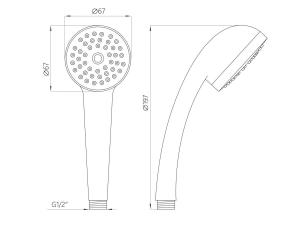 Душевая лейка со шлангом и держателем Е-009 eCON