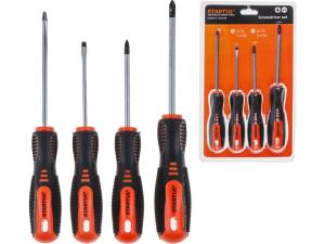 Набор отверток 4шт STARTUL MASTER (ST3093-4)(SL4х75,SL5х100,PH1х75,PH2х100)