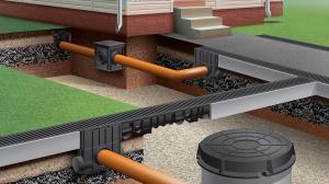 Лоток водоотводный Spark ЛВ-10.14.10-ПП пластиковый с решеткой стальной оцинкованной (комплект)