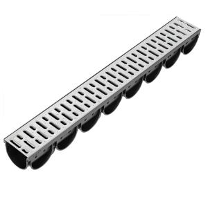 Лоток водоотводный Spark ЛВ-10.14.10-ПП пластиковый с решеткой стальной оцинкованной (комплект)