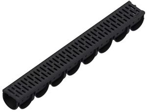 Лоток водоотводный Spark ЛВ-10.14.10-ПП пластиковый с пластиковой решеткой кл. А (к-т)