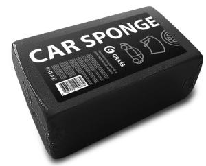 Губка автомобильная прямоугольная черная GRASS190х110х55 мм(индивид. упак.)