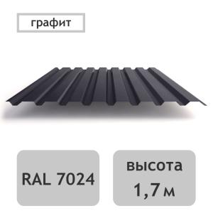Профилированный лист МП-20х1100-А RETAIL (ПЭ-01-7024-СТ) (1,7м х1,15м) 0,35мм