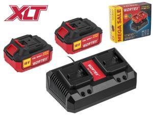 Набор аккумулятор 2х4 А*ч и зарядное устройство 2х2 А WORTEX ALL1 XLT в кор. SET Набор аккумулятор 2х4 А*ч и зарядное устройство 2х2 А WORTEX ALL1 XLT в кор. SET