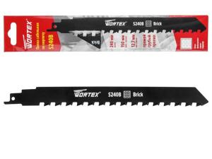 Пилка сабельная по кирпичу S 240B (1 шт.) WORTEX Биметалл YG8/HM, 240 мм длина, арт.0318097