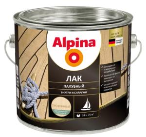 Лак АУ Alpina Лак палубный шелковисто-матовый, бесцветный 2,5 л