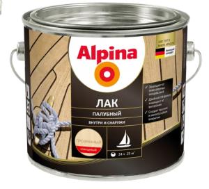Лак АУ Alpina Лак палубный глянцевый, бесцветный 2,5 л Лак АУ Alpina Лак палубный глянцевый, бесцветный 2,5 л